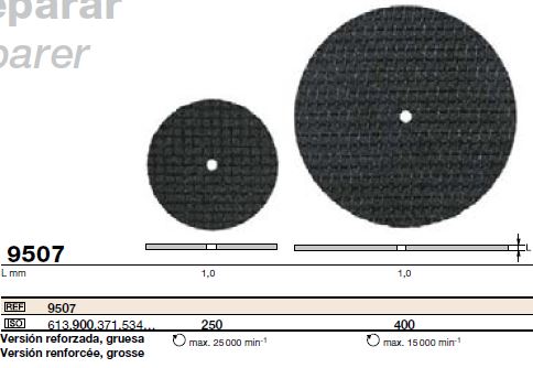 Disque 9507 Non Monté (900) D250 bte/10