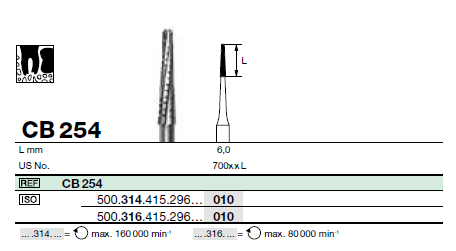 FR CB254 Turbine Extra-long (316) D010 bte/5