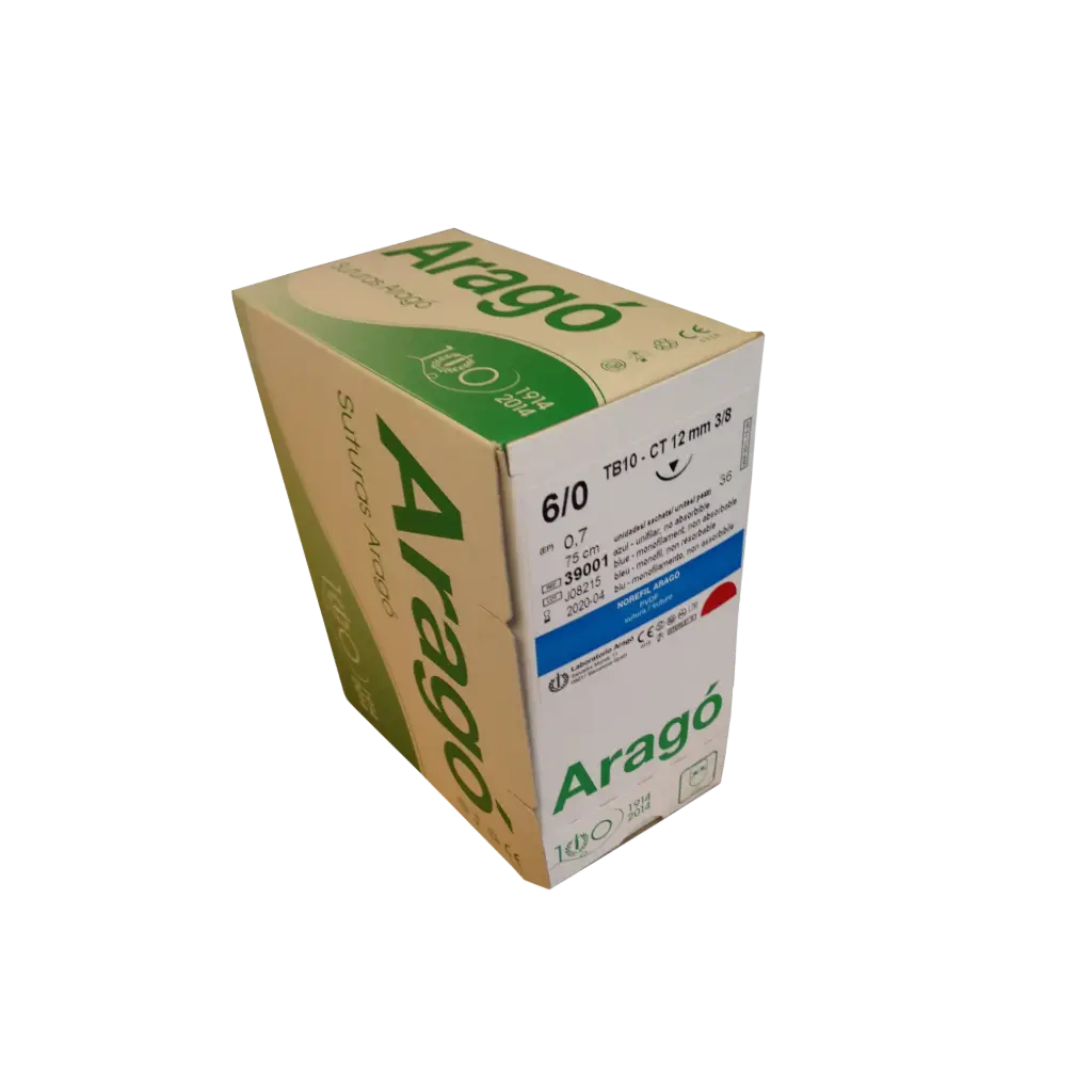 Sutures Norefil 6/0 75cm CT 13mm 3/8 Bleu Boite/36