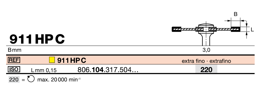 Disque 911HPC PAM (104) D220 bte/1